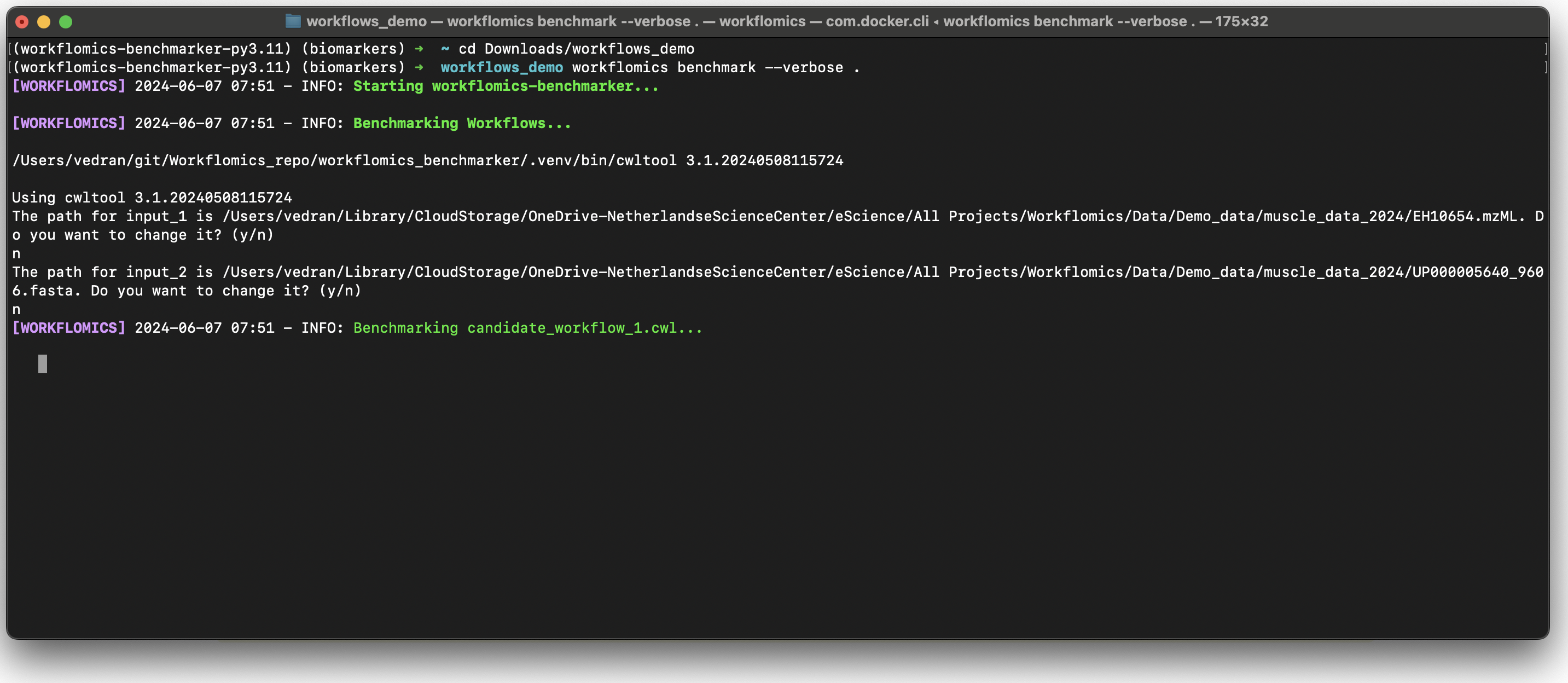 Starting the benchmarking process